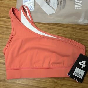 NWT FOURLAPS SOLO BRA BLUSH/WHITE